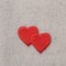 Set of 12, Mini Red Double Heart, Valentine, Embroidered, Iron on Patch